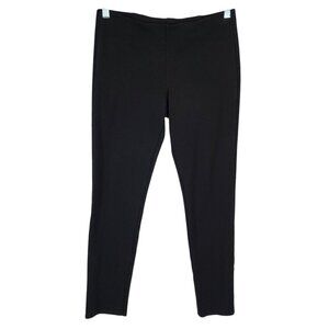 Eileen Fisher Capsule Wardrobe Ponte Knit Stretch Black Pants Pull On Tapered Sm
